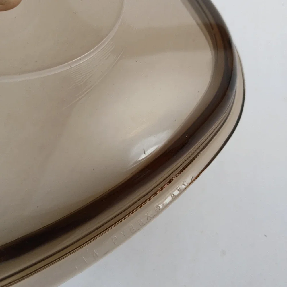 Pyrex Corning Ware 14 A9C Square Replacement Lid Only Amber Glass No Chips Vtg